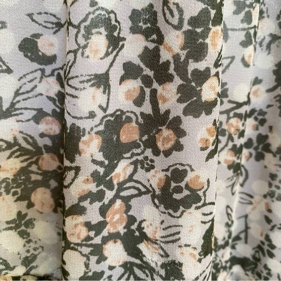 MISA LOS ANGELES gray green floral print JOSEVA TIERED RUFFLE MIDI SKIRT - Picture 10 of 12